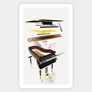 Disassembled parts of a grand piano (C019/8486) Sticker